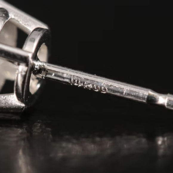 1.02ctw Solitaire Diamond Earrings 14K - Picture 6 of 6